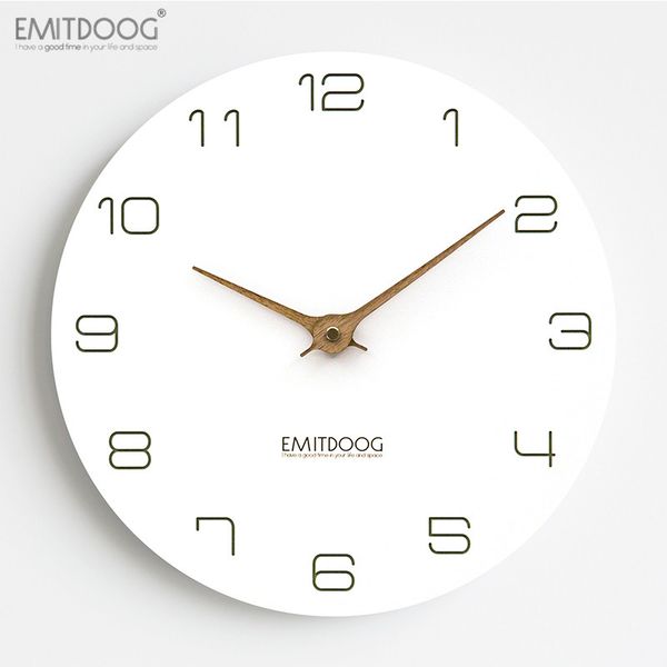 

emitdoog silent classical wall clock non ticking 12 inch accurate sweep movement wood decorative wall art clock for living room