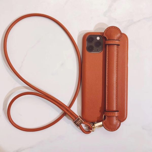 

Luxury Phone Case for Protective Cover Iphone 11 Soft Shell Fashion Drop Resistance Creative Mobile Phone Shell Leather Lanyard Wrist