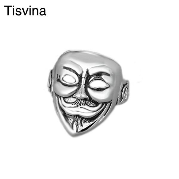 

tisvina vintage v for vendetta rings for men fashion jewelry anonymous guy fawkes male party ring prompt deliver, Golden;silver