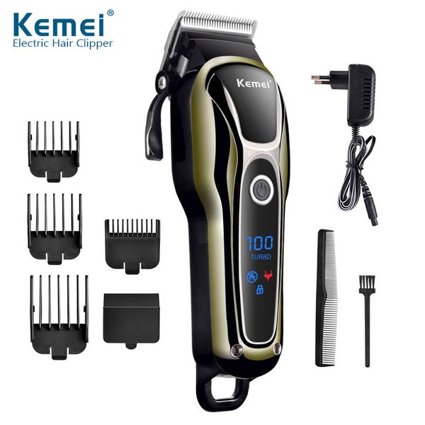 

km-1990 kemei 110v-240v rechargeable electric hair trimmer turbocharged professional hair clipper adjustable electric shaver xcqav