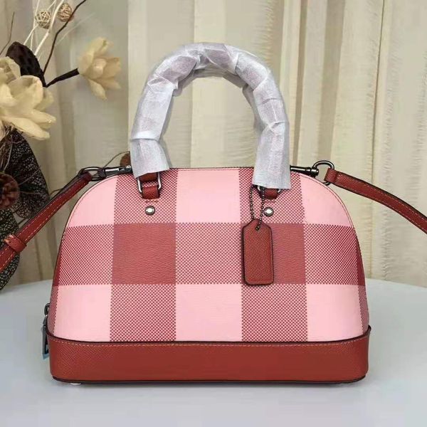 

designer women check handbag classic lady cross-body bag classic red hang bag party shopping colorful bags rivets zipper cow/4