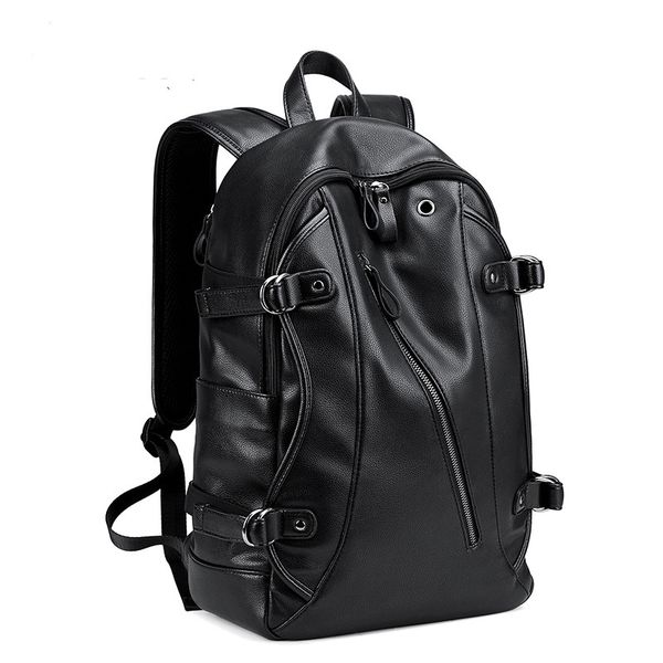 

men backpack external usb charge waterproof backpack fashion pu leather travel bag casual school bag for teenagers