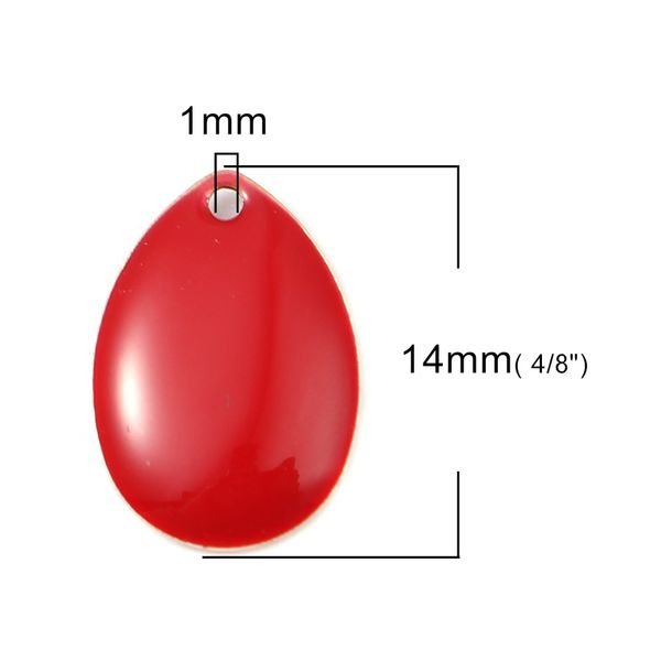

doreenbeads fashion copper enamelled sequins pendant charms drop brass colorful jewelry diy findings charms 14mm x 10mm, 10 pcs, Silver