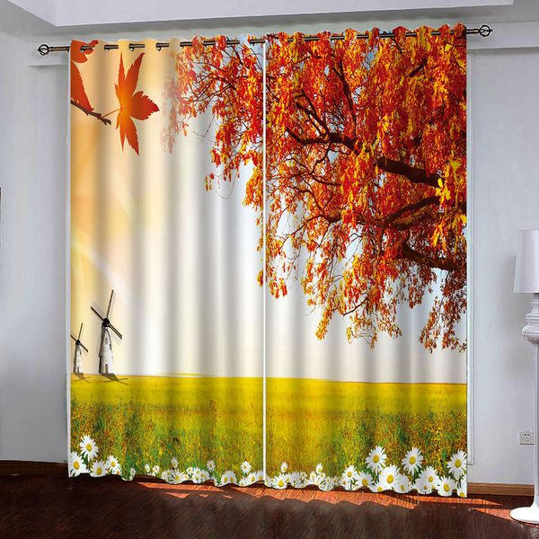 

3d custom autumn maple leaves p curtain for living room bedroom kitchen curtain blackout window curtain 3d