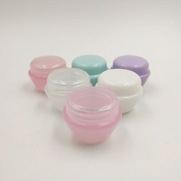 

20pcs/lot 5ml plastic mushroom cream makeup container sample jar with screw cap for diy beauty jar
