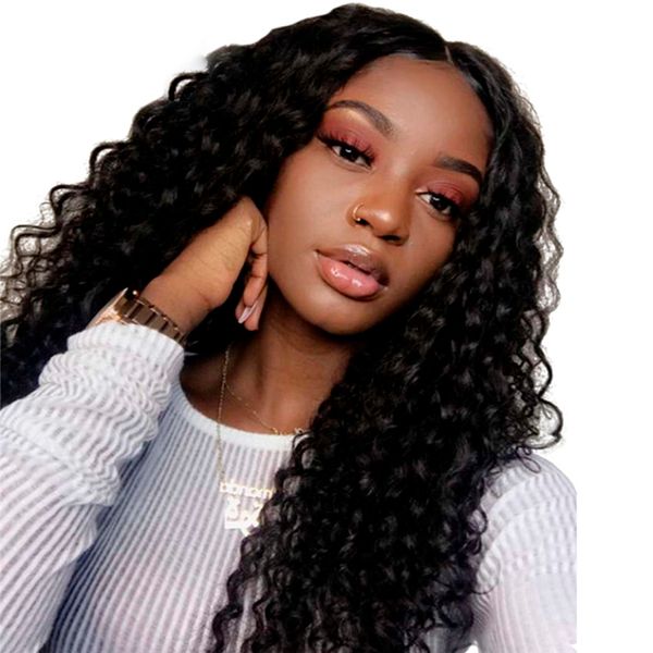 

pre plucked 150 180 density lace front human hair wigs for black women brazilian remy curly hair full lace wig, Black;brown