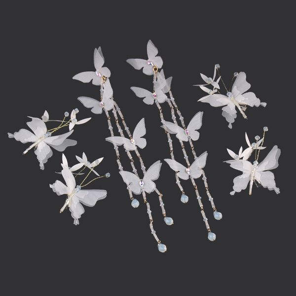 2019 Bridal Headdress Bridal Headdress White Handmade Flowers Long