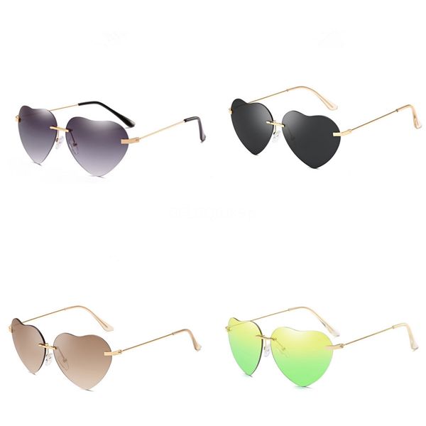 

yxvaxl new to fashion men's vintage heart-shaped sunglasee gold frame mirror 62mm glass lens uv400 protection black case #88906, White;black