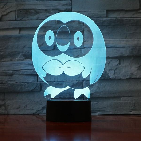 

cartoon owl 3d lamp acrylic led animal bird night light lamp baby sleepping atmosphere 3d lamp bedroom light 841