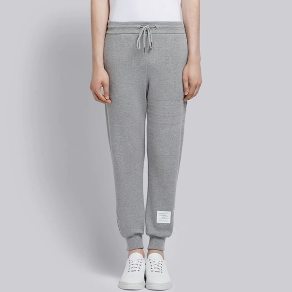 

высококачественный 100% хлопок engineered джерси 4-bar нашивки коренастый honeycomb пике покроя sweatpants мужские женские брюки, Black