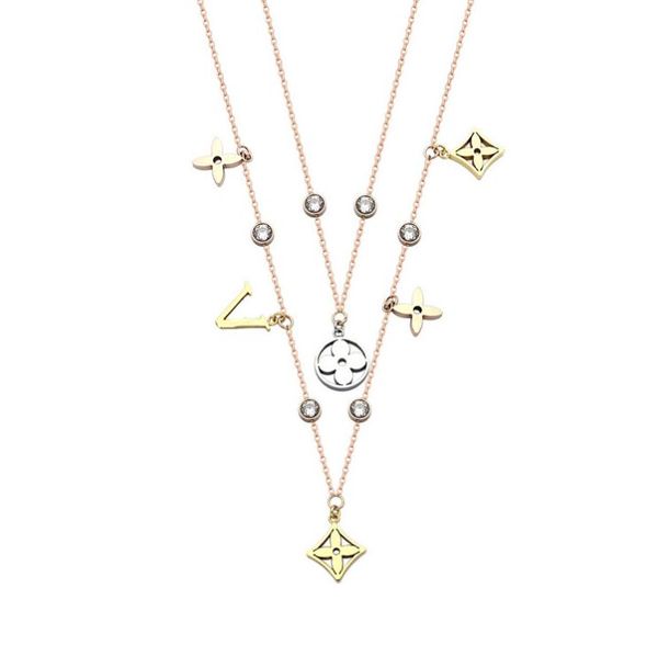 

2019 Old Flower V Дизайнер Колье Ожерелья Ювелирные Изделия 316L Титана Стали 18 К Розовое З