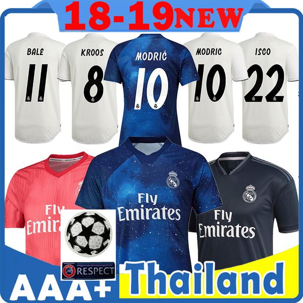 

Real Madrid home jersey 10 Modric jersey 4 Ramos jerseys 9 Benzema 8 Kroos jersey 22 Isco 20 Asensio