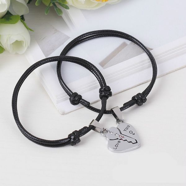 

exquisite alloy elegant rope chain links bracelets pair of bracelet chain delicate key and lock symbolize the lover witness love, Golden;silver