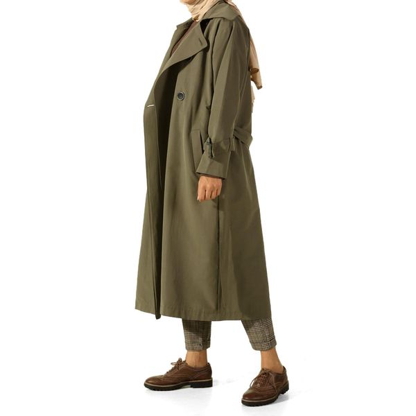 

lined belted trench coat, Tan;black