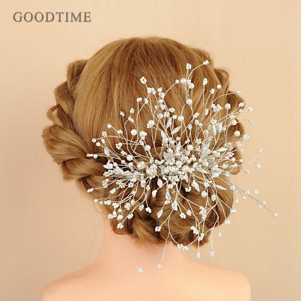 

crystal bridal wedding headdress accessories rhinestone teardrop leaf tiara headband bridesmaid hair jewelry girl women gift, Golden;white