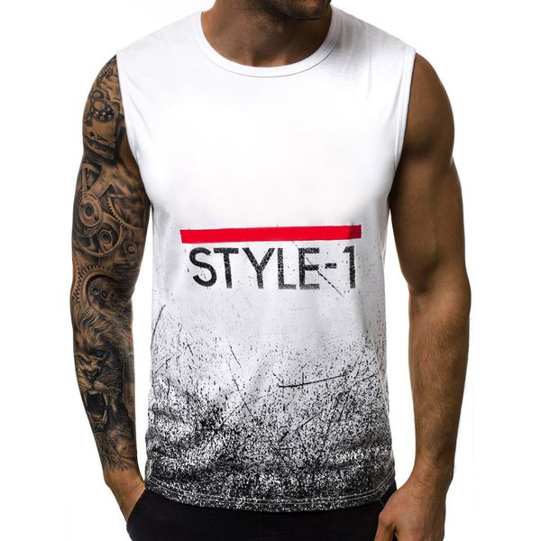 

ostrich clothes men t shirt letter print sports vest striped splice large open-forked male vest summer extended tshirt men, White;black