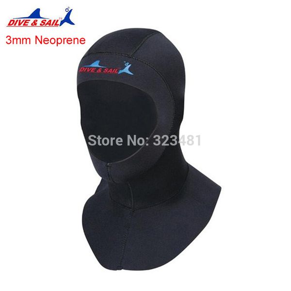

dive sail 3mm neoprene scuba snorkeling diving hoods cap hat head cover bibbed long to shoulder diver wetsuit hoodies men women