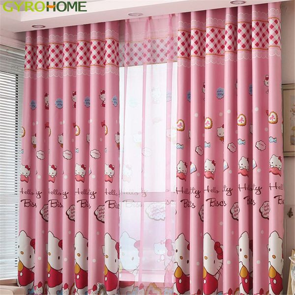 2019 Cute Hello Kitty Cartoon Printed Curtains For Kids Baby