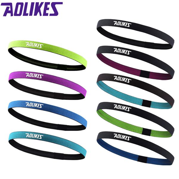 

aolikes women men sports headband anti-slip elastic rubber sweatband football yoga tennis badminton running cycling hairband, Yellow;black