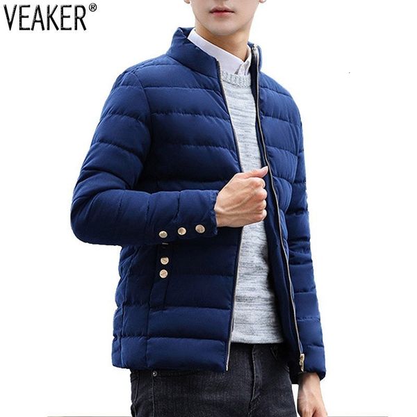 

new men cato blind jackets men's jacket winter slim fit parka jas effen color stand collar jackets overcoat 4xl, Black;brown