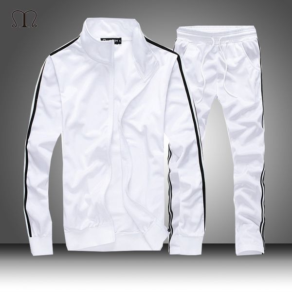 

brand men sportswear sets running sports fitness tracksuit male two pieces sweatshirt+sweatpant gym clothing trainingspak mannen, Gray