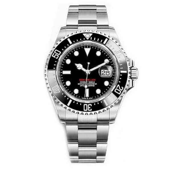 

mens watch ceramic bezel 43mm red 18ct sea dweller stainless steel 126603 with glide lock clasp automatic men watches, Slivery;brown