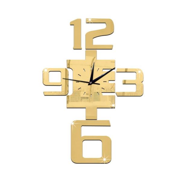 

gz015 diy digital personality wall clock bedroom living room study acrylic mirror mute wall clock