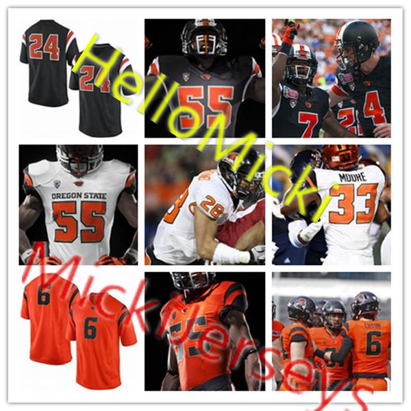 

Custom NCAA Oregon State Beavers Football Jersey 52 Summer Houston 8 Trevon Bradford 6 Jake Luton 23 Calvin Tyler Jr. OSU Jersey S-3XL