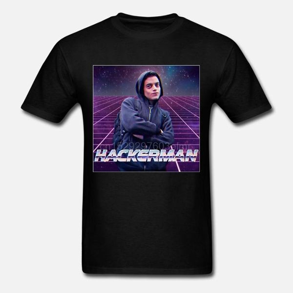 

men tshirt hackerman t shirt printed t-shirt tees top, White;black