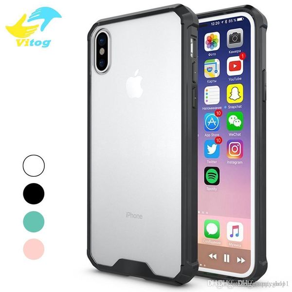 

luxury case 4 colors slim hybrid hard pc back & soft tpu bumper edge case for iphone 6 7 8 plus iphone x samsung s7 edge s8 plus note8 e120