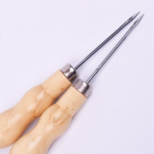 

1pc canvas leather sewing shoes wood handle tool awl hand stitching taper leathercraft needle tool kit craft sewing supplies kdlbh, Black