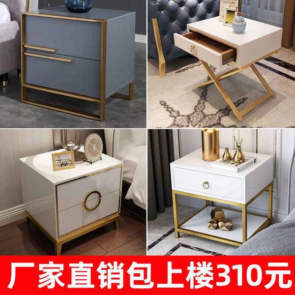 

bedside table simple modern storage rack bedroom northern european luxury iron l bedside cabinet storage storage small cabinet