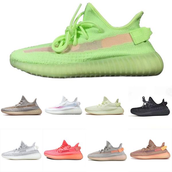 

2019 kanye we t de igner glow in the dark clay antlia true form hyper pace men running hoe tatic reflective women port neaker 36 46