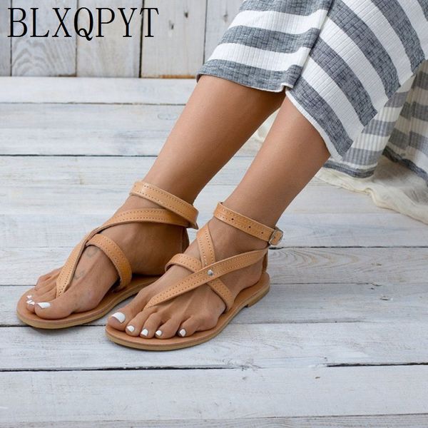 

blxqpyt 2019 shoes women flat sandals beach casual flip flop plus size 34-52 sandals summer shoes woman chaussures femme 1930, Black