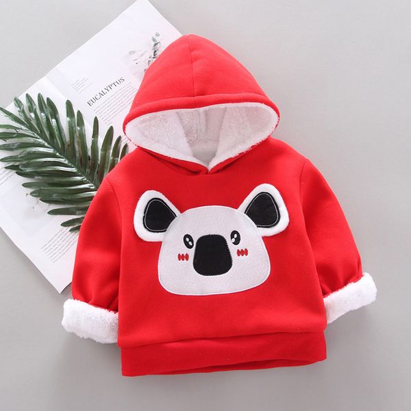 

весна осень дети толстовки малышей дети детские мальчики девочки теплый толстый флис мультфильм с капюшоном толстовка топы с длинными рукава, Black