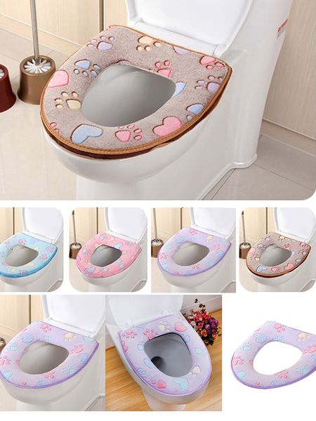 

bathroom warmer toilet seat cloth soft closestool washable lid mat bathroom wereld cat toilet mats toilet cover #25