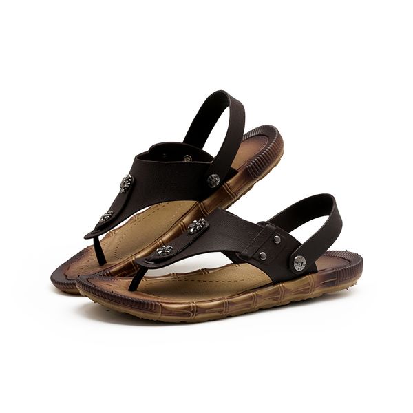 

ew arrival men's leisure sandals shoes fashion hook loop summer breathable slides man sand shoes 38-45, Black