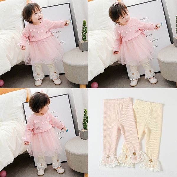 

idea children's clothing 2019 autumn girls leggings baby thread solid color slim tight tight pants children's tights pants 9223, Blue