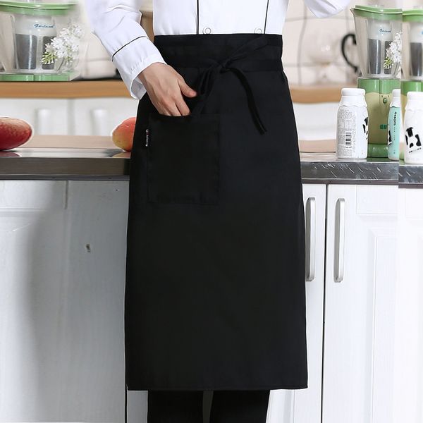 

2019 kitchen cooking apron work dining half-length long waist apron catering chefs waiters uniform essential household supplies