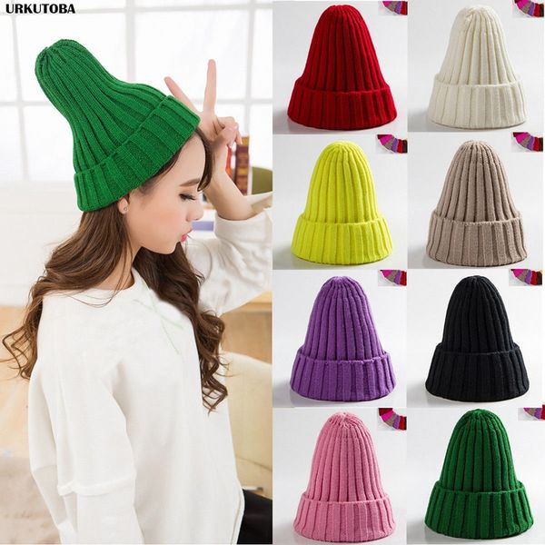 

women's beanie ribbed winter soft fleece lined knit hat with faux fur pom pom, Blue;gray