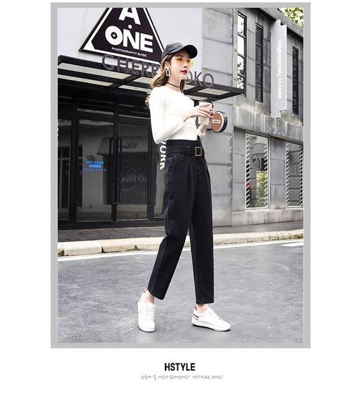 

глубокая черная высокая талия tight упругих жан outer носить длинные штаны, Blue