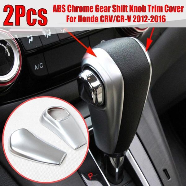 

2pc gear shift knob trim cover speed gear shift knob head cover cap sticker for crv/cr-v 2012-2016 car accessiones