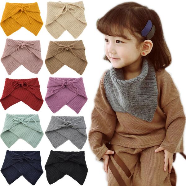 

fashion 2019 autumn winter kids warm baby girls solid cute soft scarf children stretch children gifts, Red;brown
