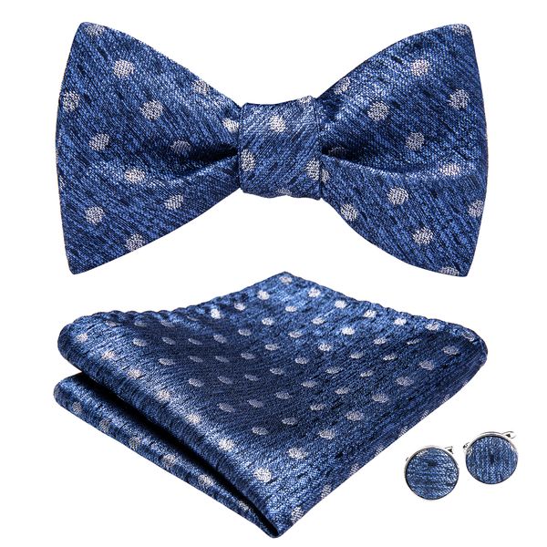 

привет-галстук blue dot галстук-бабочка дизайнерский набор с платком запонки для мужчин роскошные модные свадебные бизнес-вечеринка al-072, Black;gray