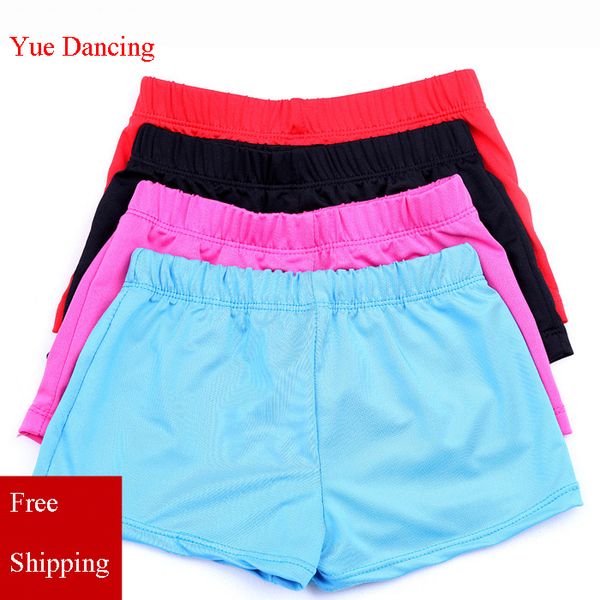 

120-160cm child latin dancing underwear kids ballroom dance shorts girls tango/salsa gymnastics practice leotard pants for dress, Black;red
