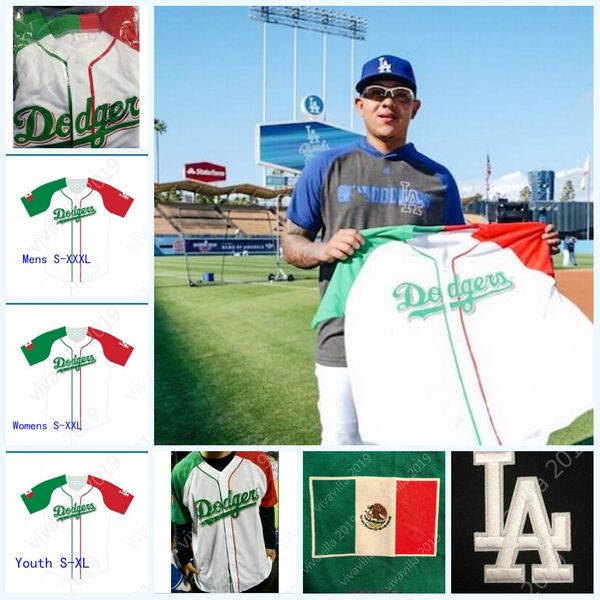 

2019 Los Angeles Mexican Heritage Culture Night Dodgers Jersey Mexico SGA New Custom Any Name Any Number For Mens Lady Youth