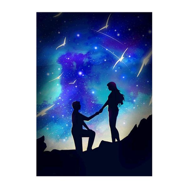 

5d diy diamond cross stitch "starry sky and lovers" round diamond embroidery needlework diamond mosaic crafts