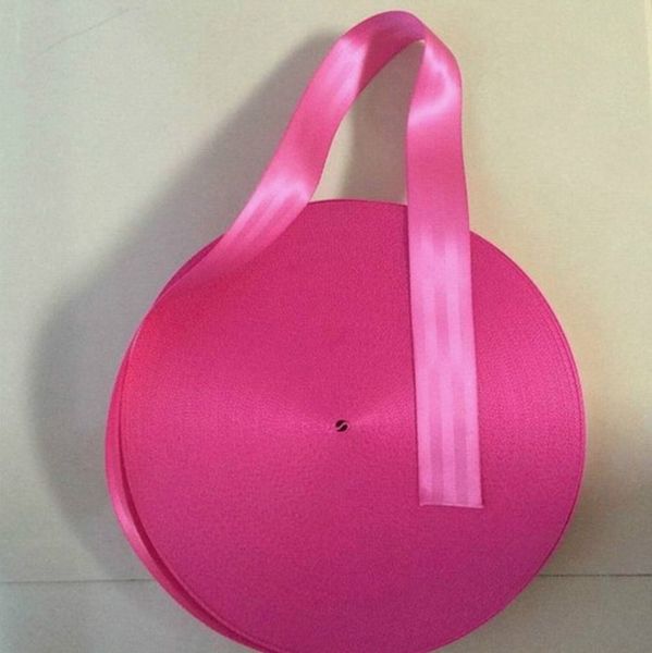 

5 meters roll seat belt webbing safety strap pink color 48mm wide 5 bars