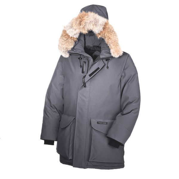 

зима fourrure вниз ontario parka homme jassen верхняя одежда куртки big fur hooded fourrure манто канада пуховик пальто hiver doudoune, Black