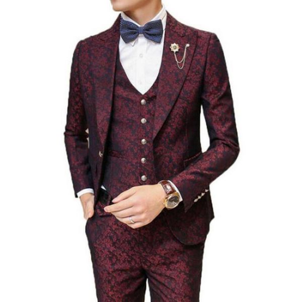 

traje де hombre пѬоив pantalones trajes де graduación novio бода пђнк hombre жаккаѬдове веоне borgoña, White;black